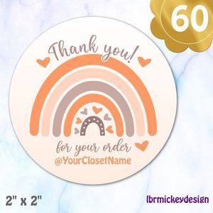 ♥️ 5x25 / 60 Thank You Stickers